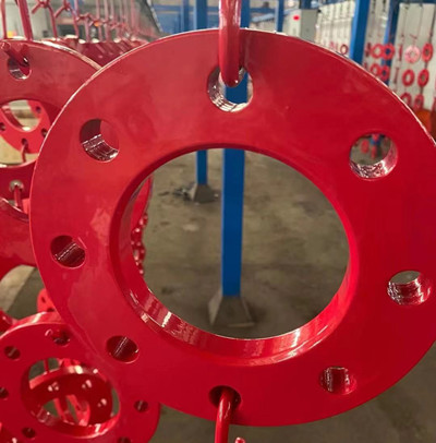 Red color PE coated SORF EN1092-1 carbon steel flange