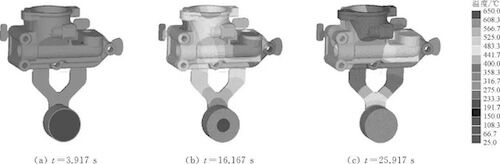 Temperature field simulation of the casting of the initial scheme