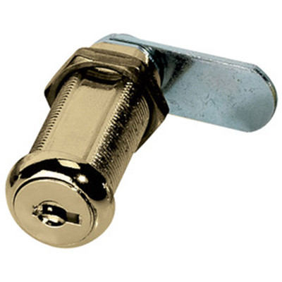 Brass Disc Cam Lock, Keyed Alike, 15/16IN Head, 3/4IN Mounting Hole
