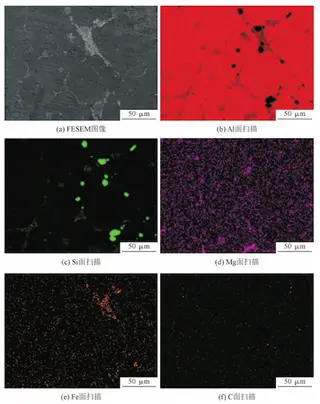 FESEM-EDX elemental mapping of thixoformed A356 composite reinforced with 0.3% GNPs