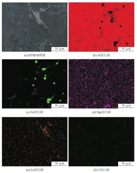 FESEM-EDX elemental mapping of thixoformed A356 composite reinforced with 0.3% GNPs