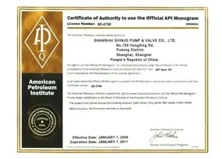 Shinjo Valve API 6D Certificate
