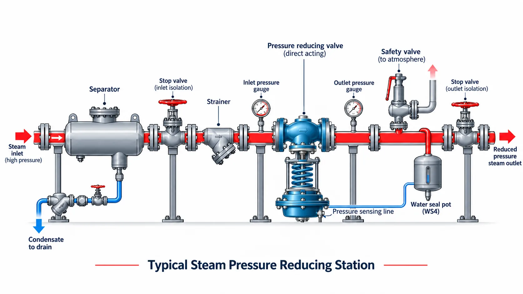 Typical Steam Pressure Reducing Valve for Large Capacity