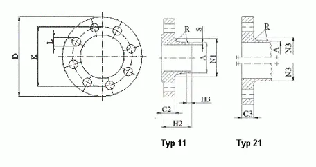 Drawings of PN 160 - PN 400 Flanges DIN EN 1092-1