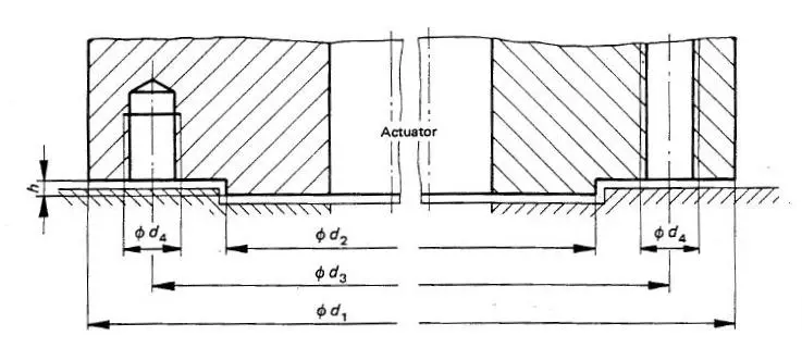 ISO 5211 mounting pad Drawing