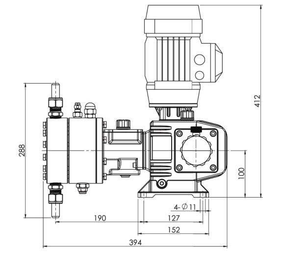 隔膜-计量泵-液压- 50 - 60 hz - 10 - 216 -液体变阻器- 8 - 140酒吧——安装——绘画