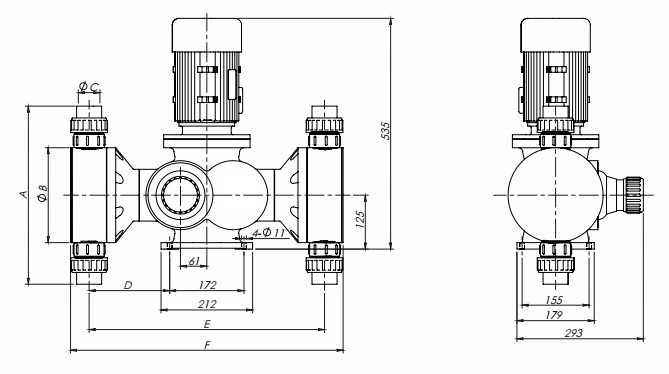 gb的双他ads Mechanical Metering Pump Drawing