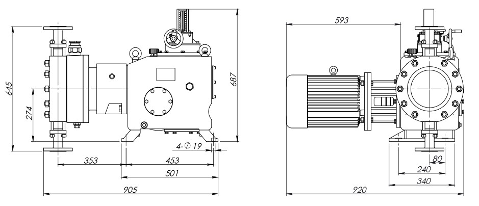 Hydraulic Diaphragm Metering Pump, 90-5880lph, 16-400Bar - Shinjo Valve