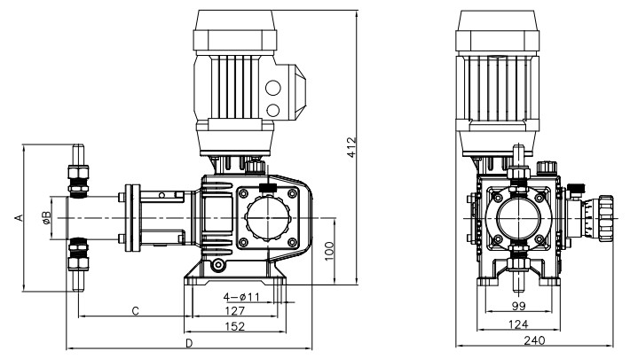 精度-柱塞计量泵- 2 -液体变阻器- 234液体变阻器- 10条- 400条- 0 - 37千瓦-安装- - 01