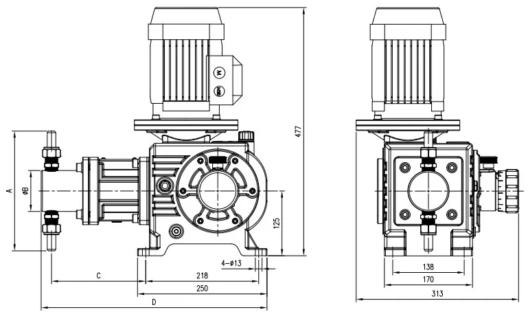 plunger-metering-pump-6lph-720lph-6bar-400bar-0-75kw-drawing