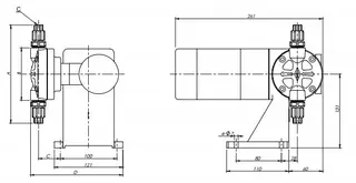 JBB series mechanical diaphragm metering pump drawing