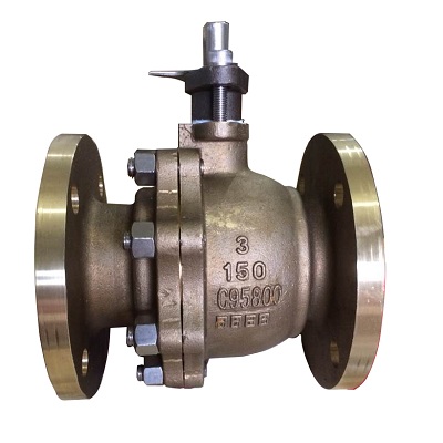 Aluminium Bronze C95800 Flanged Ball Valve, Class150 LB, 3 Inch