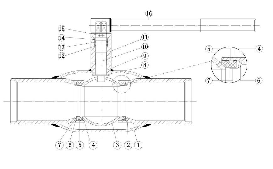 全焊接球阀图纸