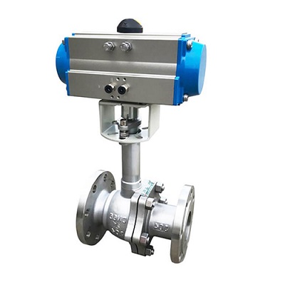 Low Temp (Cryogenic) Ball Valve with Pneumatic Actuator, Extended Bonnet