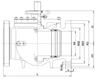 Top Entry Ball Valve, Class 600LB Drawing
