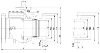 ​Top Entry Ball Valve, Class 900LB Drawing