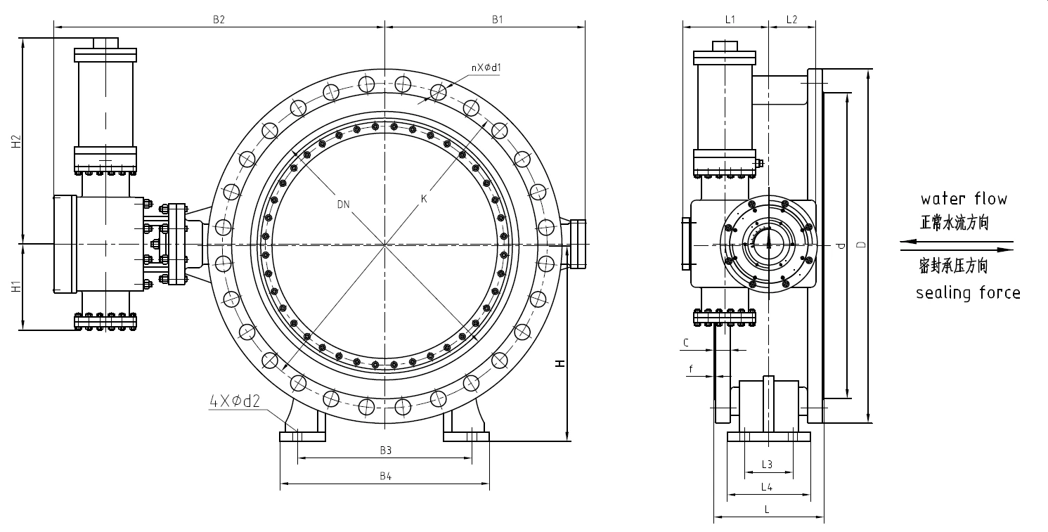 Accumulator Hydraulic Control Butterfly Valve Drawing