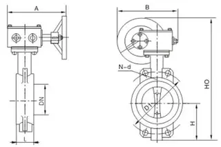 Wafer Butterfly Valve drawing 