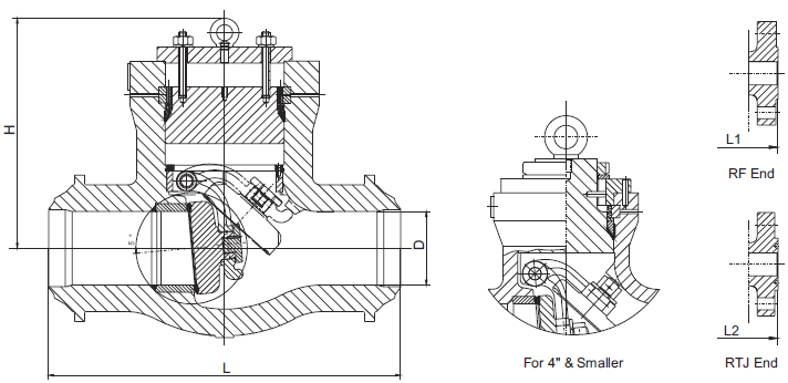 Pressure Seal Check Valve Drawing