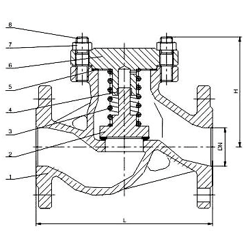 DIN Lift Check Valve Structure 