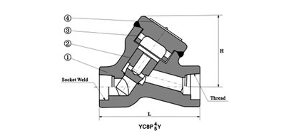 Forged steel Y Type Check Valve Structure 