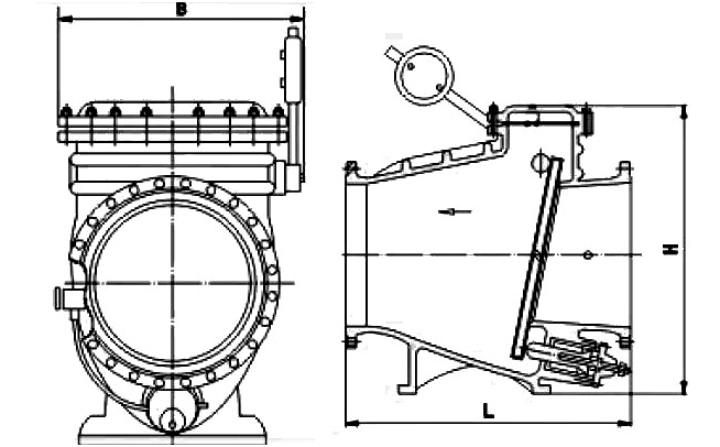 HH44 Non Slam Swing Check Valve with Counterweight arm Structure