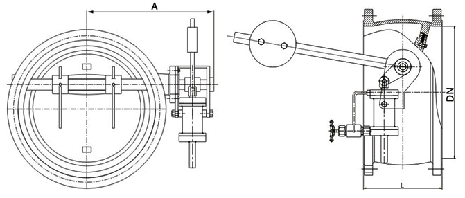 Tilting Disc Check Valve with Counterweight Arm & Cylinder Structure