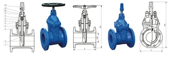 Non Rising Stem Resilient Seated Gate Valves Structure 