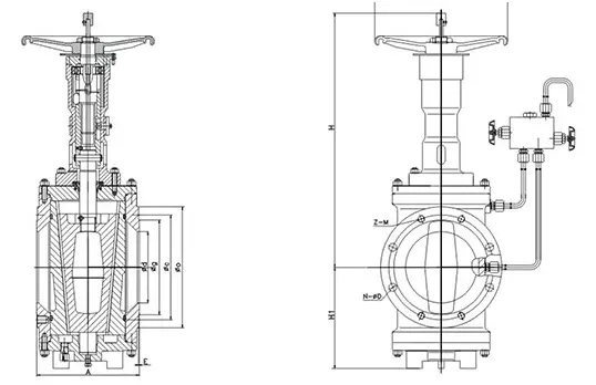 Dimension of Short Pattern Orbit Plug Valve With Handwheel