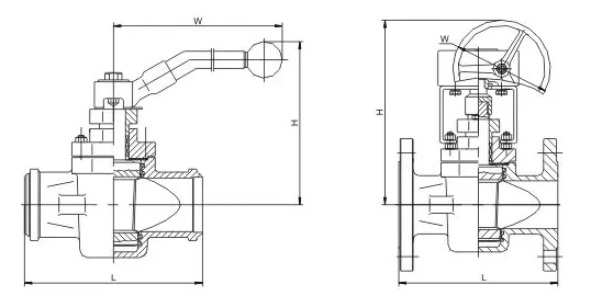 Non-Lubricated Sleeved Plug Valve Dimensions