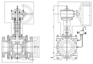 Dimension of Reduced Bore Type Orbit Plug Valve With Gear