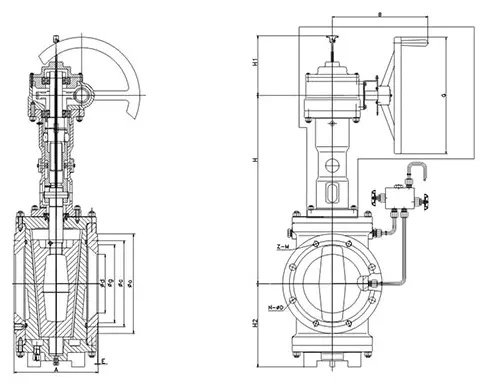 dimension-of-short-pattern-orbit-plug-valve-with-gear
