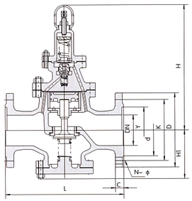 Y43H pilot steam pressure reducing valve structure