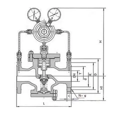 YK43X Piston gas pressure reducing valve structure