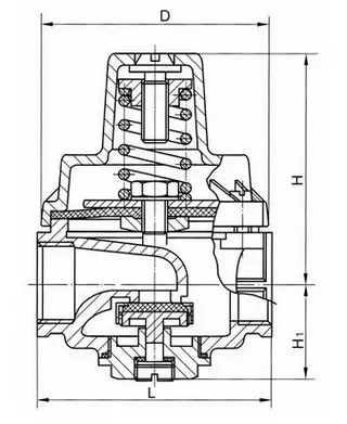 200P Brass Pressure Reducing Valve Structure