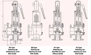 DIN Standard Spring Loaded Safety Valve, PN16~PN40 Structure