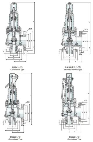 Conventional Safety Relief Valve (PRV) Structure Drawings