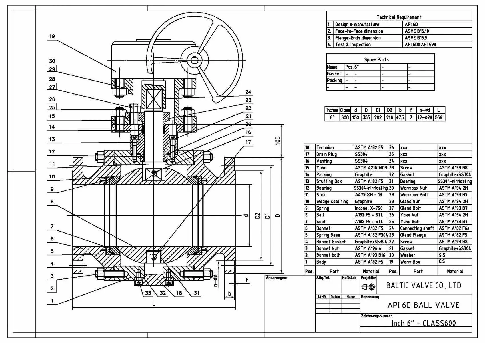 Ball Valve Drawing