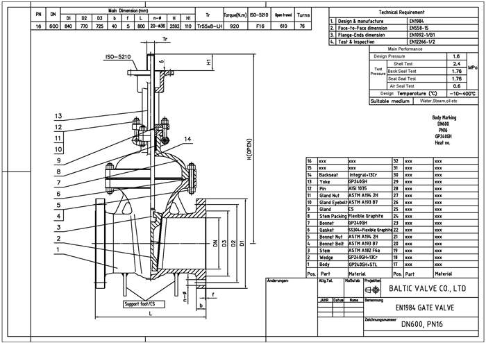 Gate Valve Normal Sizes Gate Valves with Big Sizes - Baltic