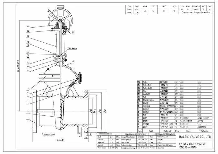 drawings for DIN gate valve