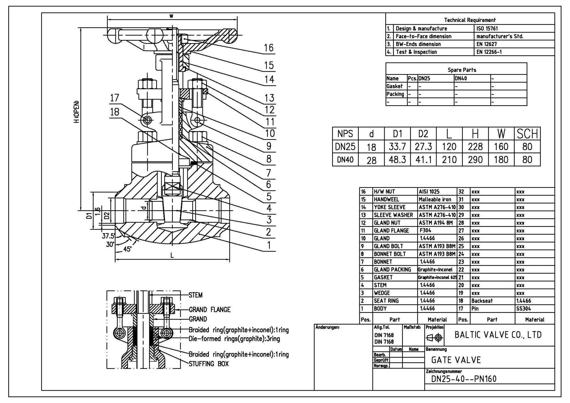 drawing for gate valve