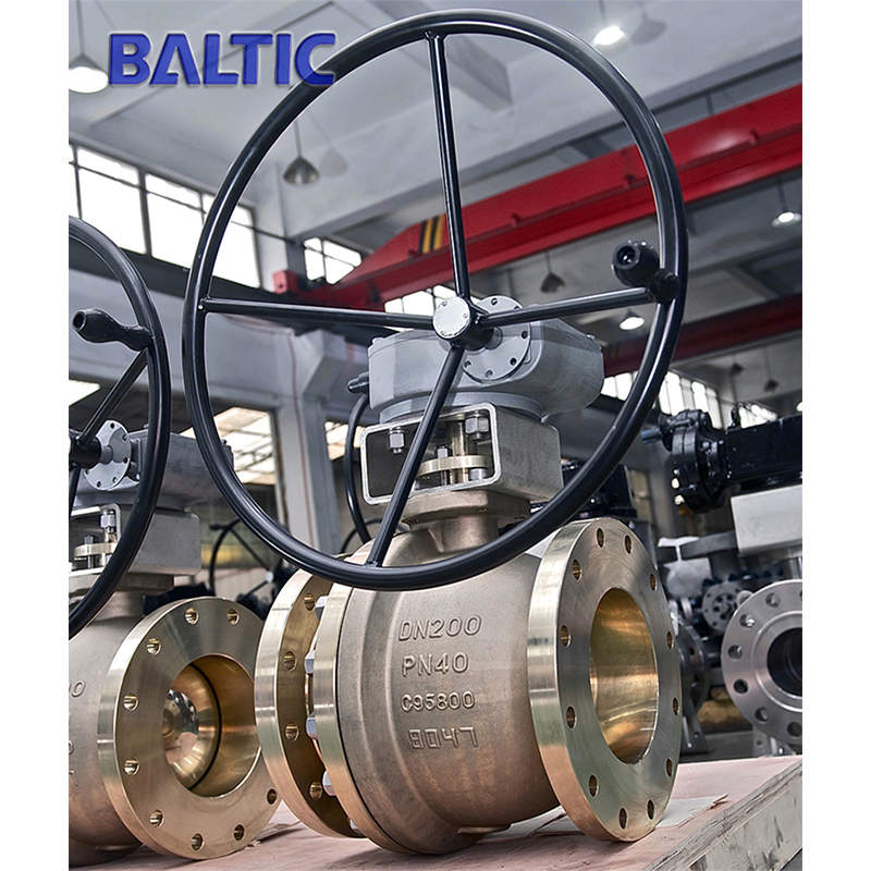 ASTM B148 C95800 Gearbox Ball Valve, 8 Inch, 300 LB, API 6D