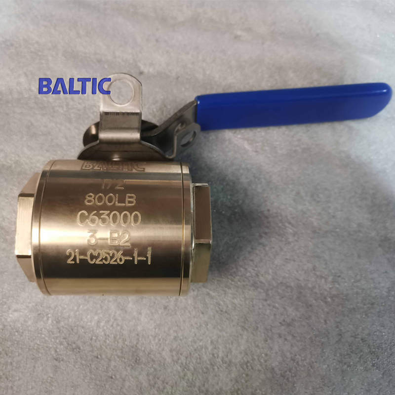 ASTM B150 C63000 Ball Valve, 3-PC, 1/2 Inch, 800 LB, NPT