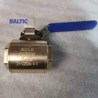 ASTM B150 C63000 Ball Valve, 3-PC, 1/2 Inch, 800 LB, NPT