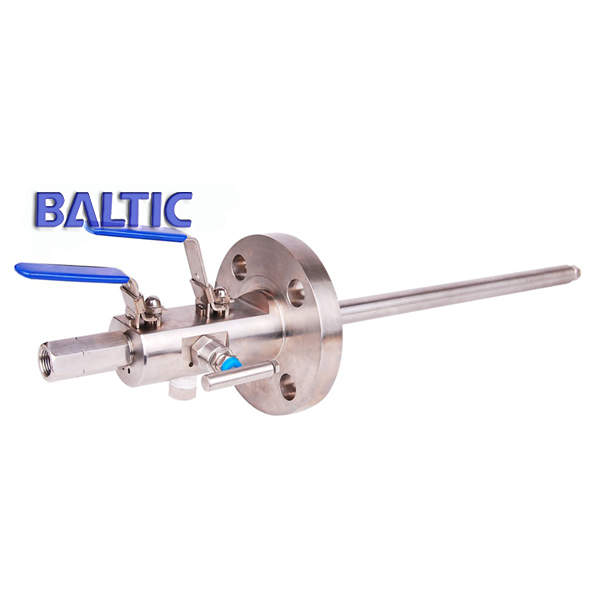 DBB Ball Valve with a Probe, 1-PC, 3/4 x 1/2 Inch, 150 LB, RF+NPT