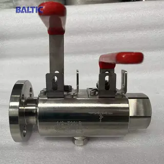 RF Flanged X F-NPT DBB Ball Valve, 1/2 Inch, 300 LB, F316L