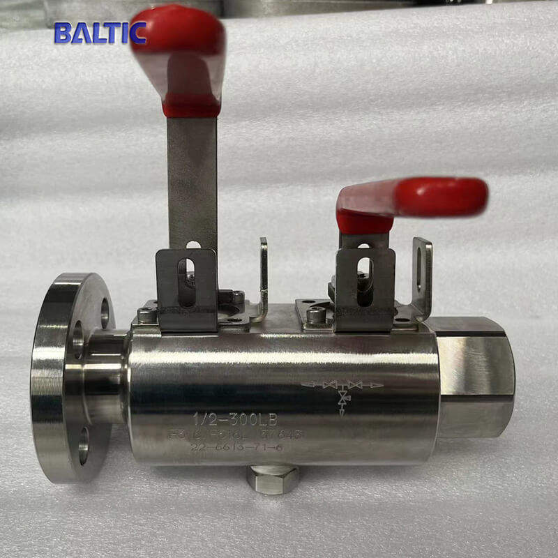 RF Flanged X F-NPT DBB Ball Valve, 1/2 Inch, 300 LB, F316L