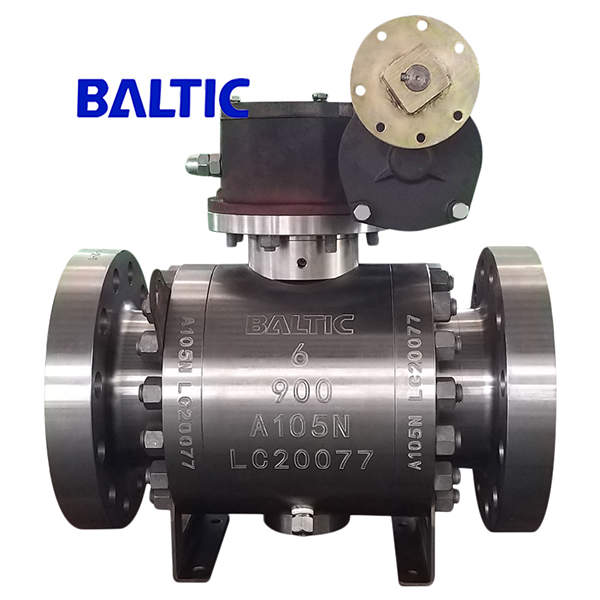ASTM A105N Soft Seated Trunnion Ball Valve, 6 Inch, Class 900, RTJ
