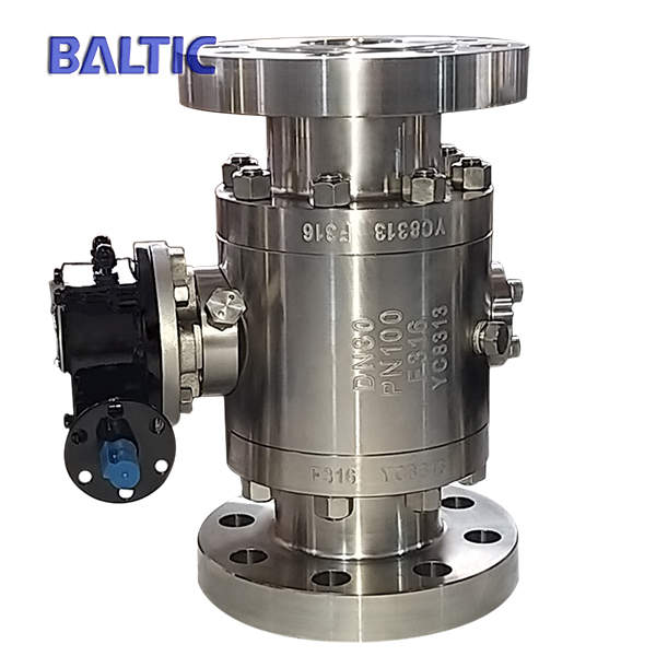 ASTM A182 F316 Ball Valve with Worm Gear, DN80, PN100, API 6D, RF