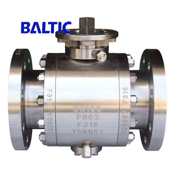 ASTM A182 F316 Trunnion Ball Valve, DN100, PN63, EN 12516-1, RF